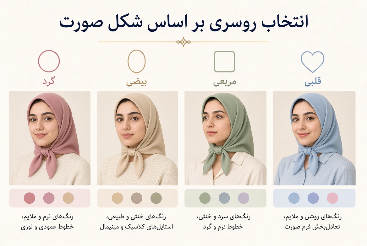 انتخاب روسری بر اساس شکل صورت